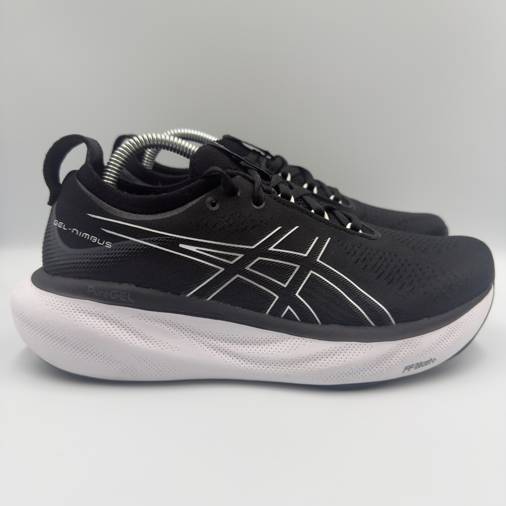 Asics Gel-Nimbus 25 Women Size 8.5 Running Shoes Athletic Black White 1012B356